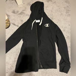 Black Champion zip up hoodie